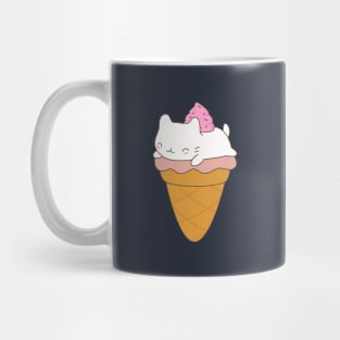 Kawaii Kitten Cat Ice Cream Cone T-Shirt Mug